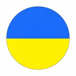 Ukraine Flag Round Dot Stickers Set